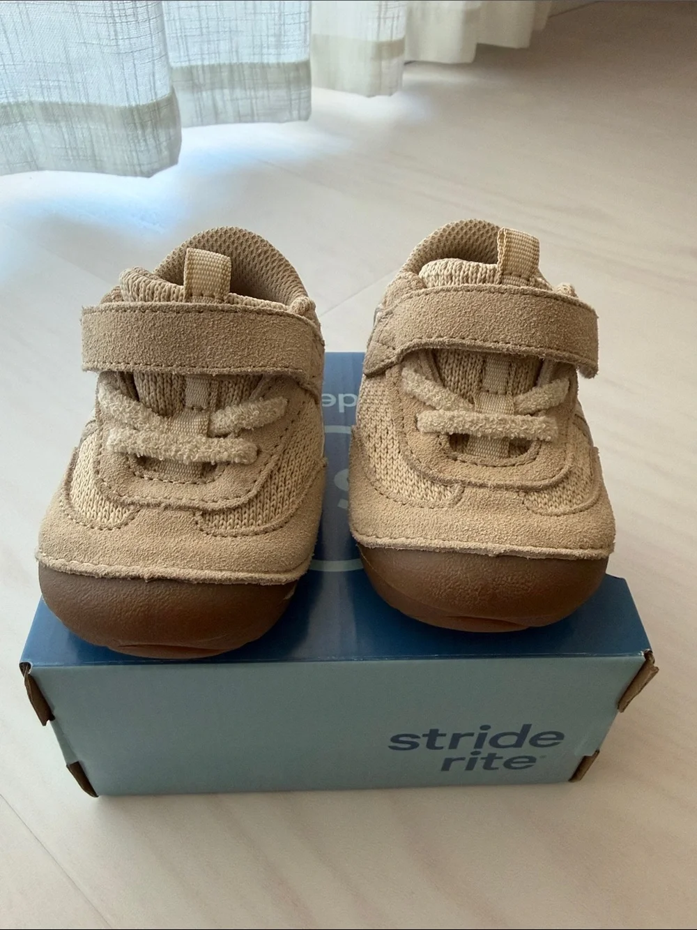 Stride Rite Toffee Suede Walker Shoes - Toffee